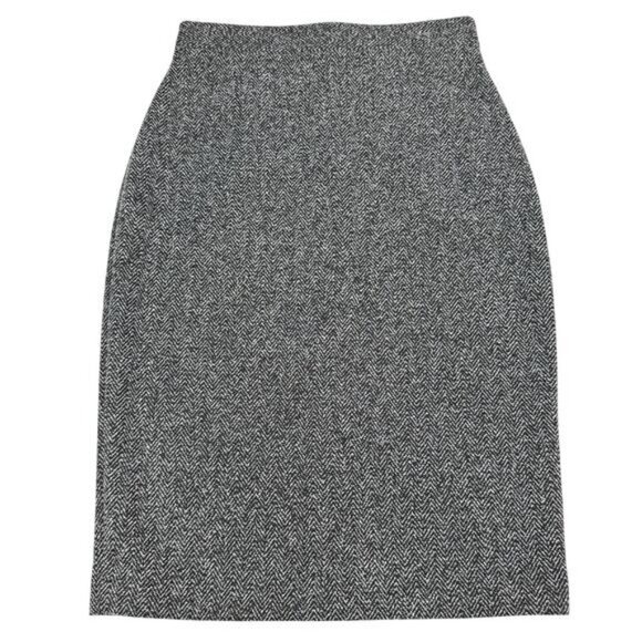 Banana Republic Herringbone High Waisted Pencil Skirt In Cocoon Gray / Black 4 - Picture 2 of 6